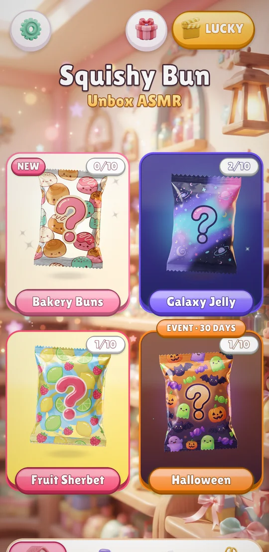 Home screen with four series packs