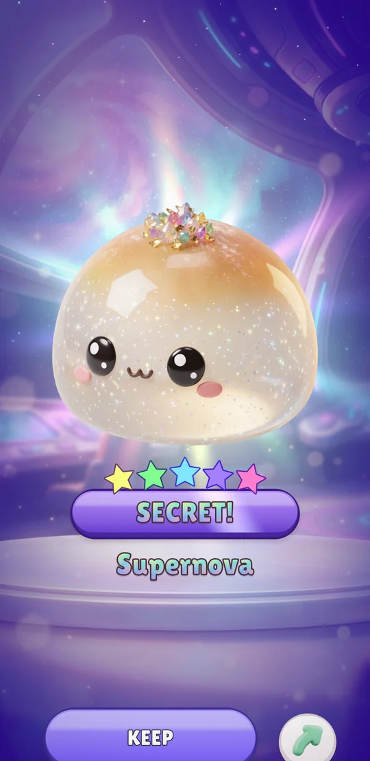 The Secret Supernova bun revealed with rainbow stars